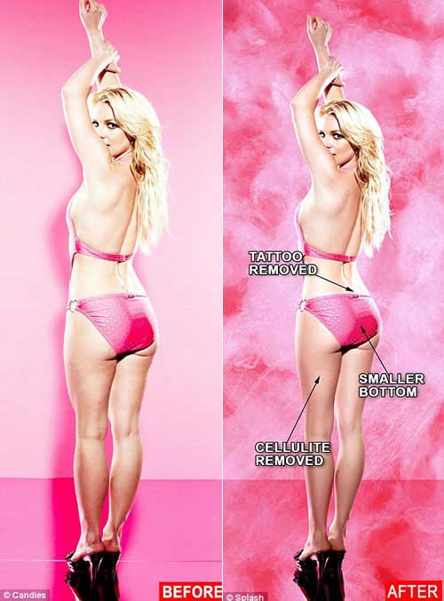 בריטני ספירס- לפני ואחרי פוטושופ