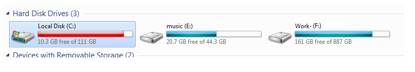 מפת הכוננים במחשב