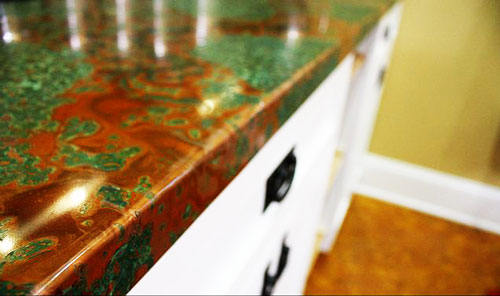 פינת אי במטבח, נחושת עם ורדיגרי קלאסי