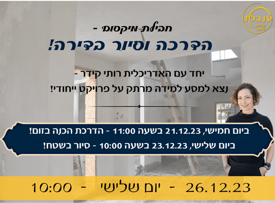 הדרכה וסיור בדירה בשיפוץ