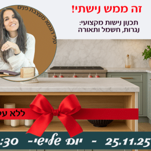 תכנון נישות עם טלי דוגמא- הדרכה עם ענבלת ב 25.11